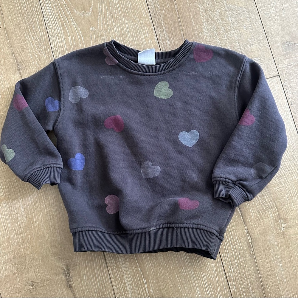 Zara Heart Patterned Sweatshirt 2-3y